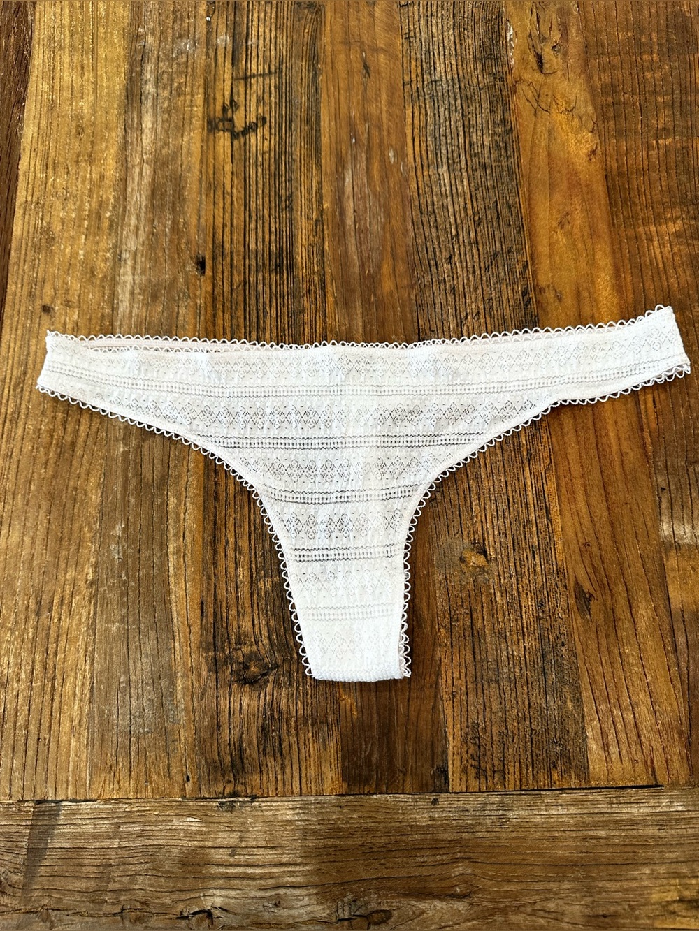 Dolce & Gabbana White Lace Thong Panty